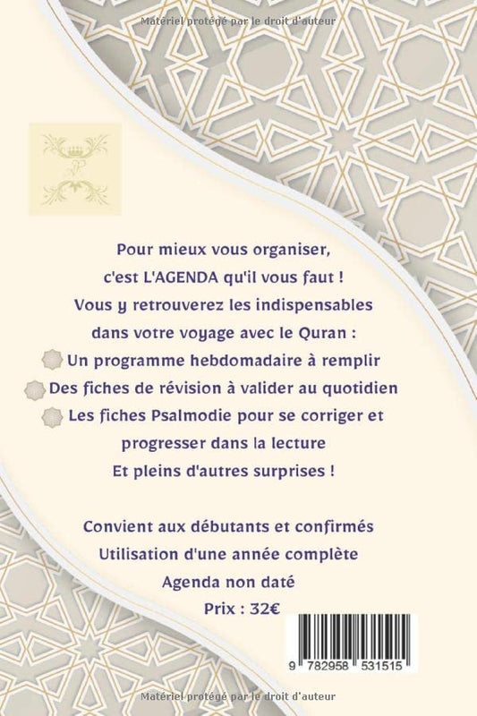 Mon agenda Quran (Version adulte)
